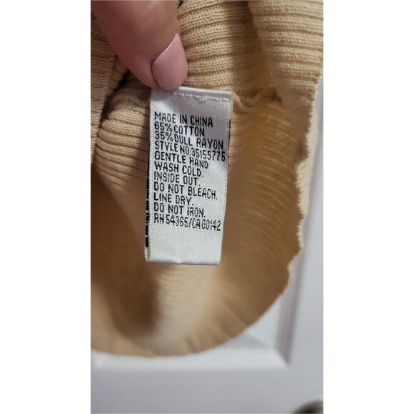 🌿Nygard Sleeveless.Shimmer Tan Knit Top with Crochet Yoke - Size XL - Picture 7 of 13